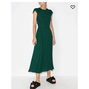 Reformation - Gavin cut out back midi dress, slit, green, size 8, open back nwt